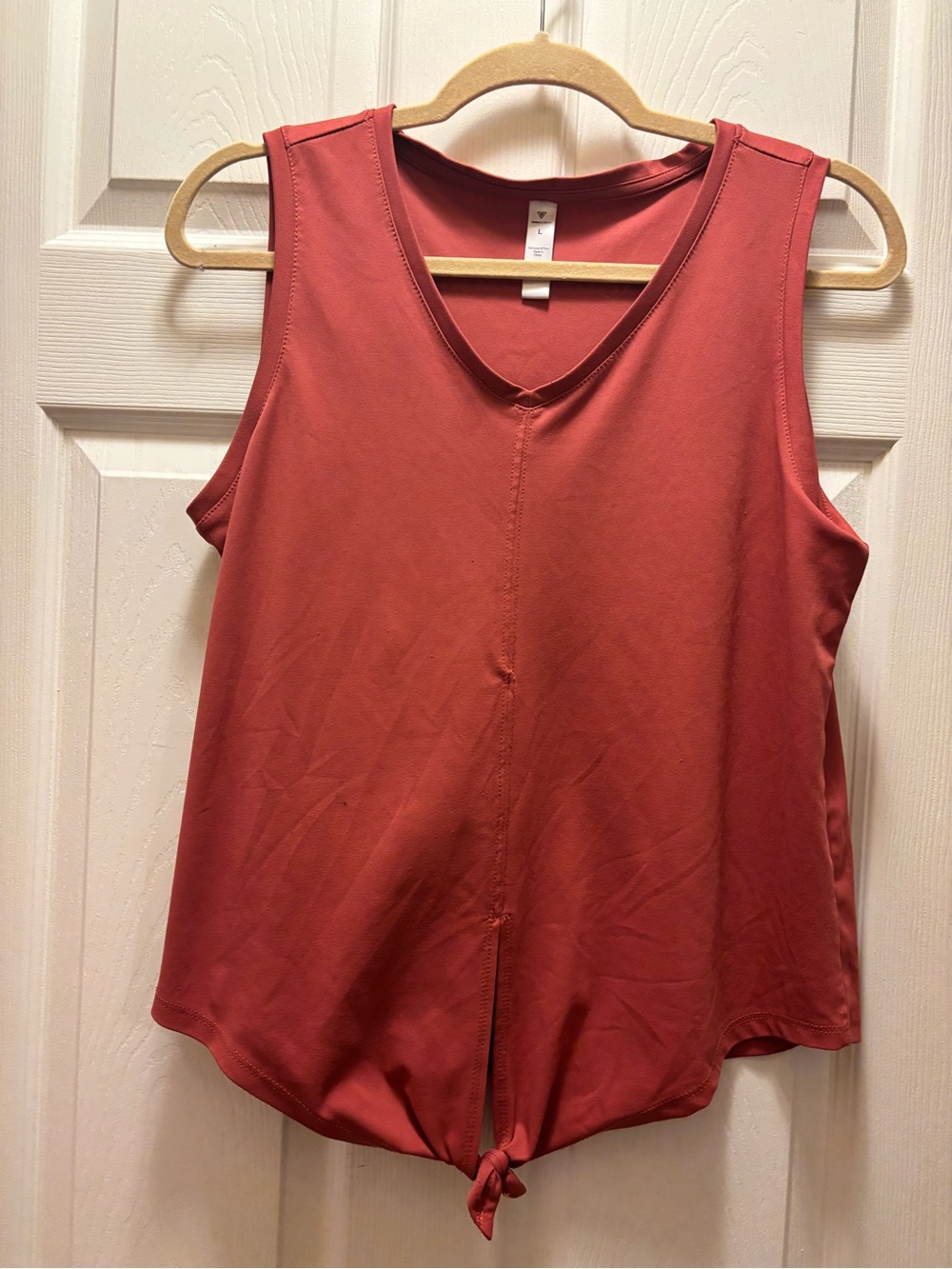 Women’s Tie-Front V-Neck Tank Top - Rust